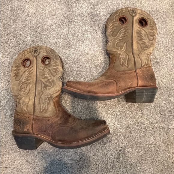 Ariat Mens (or Womens) Tan/Brown Western Cowboy Boots Size US 8EE Style 10002230 - Picture 12 of 16